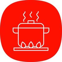 Boiling Line Curve Icon vector