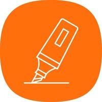 Highlighter Line Curve Icon vector