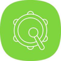 Tambourine Line Curve Icon vector