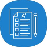 Exam Line Curve Icon vector