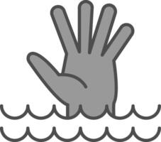 Drowning Line Two Color Icon vector