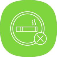 No Smoking Line Curve Icon vector