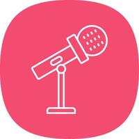 Stand Mic Line Curve Icon vector