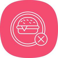 No Food Line Curve Icon vector