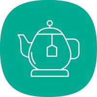 Teapot Line Curve Icon vector