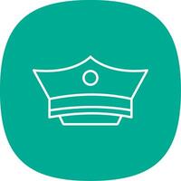 Policeman's hat Line Curve Icon vector