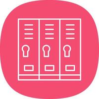 Locker Room Line Curve Icon vector