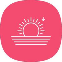 Sunset Line Curve Icon vector