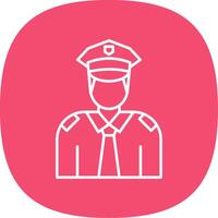 Policeman Line Curve Icon vector