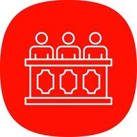 Panel of judges Line Curve Icon vector