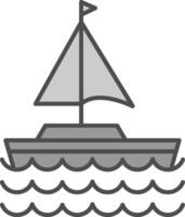 Sail Boat Line Two Color Icon vector