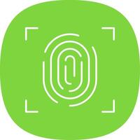 Fingerprint Line Curve Icon vector