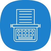 Typewriter Line Curve Icon vector