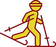 Ski Line Two Color Icon vector