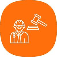 Judge Giving Order Line Curve Icon vector