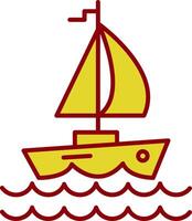 Yacht Line Two Color Icon vector