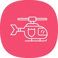 Police Helicopter Line Curve Icon vector