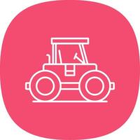 Road Roller Line Curve Icon vector