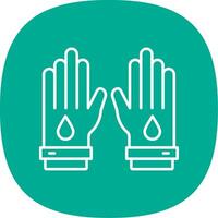 Working Gloves Line Curve Icon vector