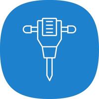 Jack Hammer Line Curve Icon vector