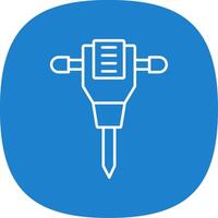 Jack Hammer Line Curve Icon vector