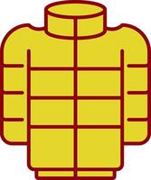 Puffer Coat Line Two Color Icon vector