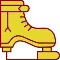 Ice Skate Line Two Color Icon vector