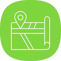 Map Line Curve Icon vector