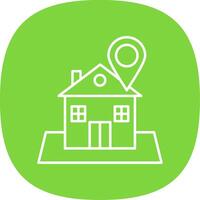 Location Line Curve Icon vector