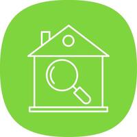 House Inspection Line Curve Icon vector