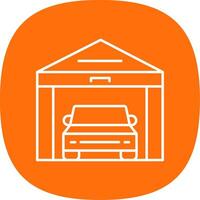 Garage Line Curve Icon vector