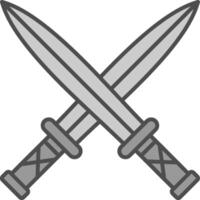 Two Swords Fillay Icon vector