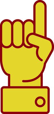 Raised Finger Line Two Color Icon