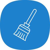 Broom Line Curve Icon vector