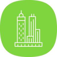 Skyscrapers Line Curve Icon vector