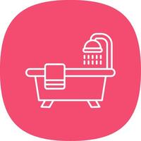 Bathtub Line Curve Icon vector