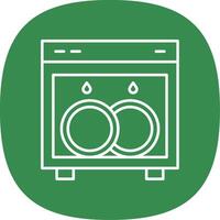 Dish Washing Line Curve Icon vector