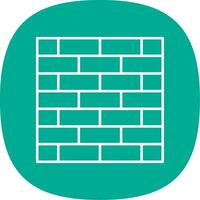 Brickwall Line Curve Icon vector