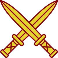 Two Swords Line Two Color Icon vector