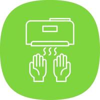 Hand Dryer Line Curve Icon vector