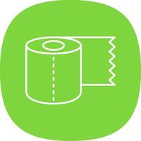 Toilet Paper Line Curve Icon vector