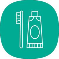 Toothpaste Line Curve Icon vector