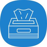 Tissue Box Line Curve Icon vector