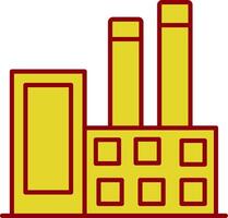 industrial edificios línea dos color icono vector