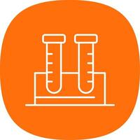 Test Tubes Line Curve Icon vector