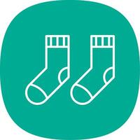 Socks Line Curve Icon vector