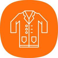 Lab Coat Line Curve Icon vector