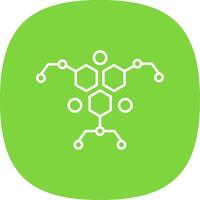 Molecule Line Curve Icon vector
