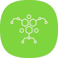 Molecule Line Curve Icon vector