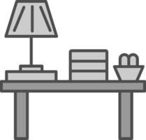 mesa lámpara relleno icono vector